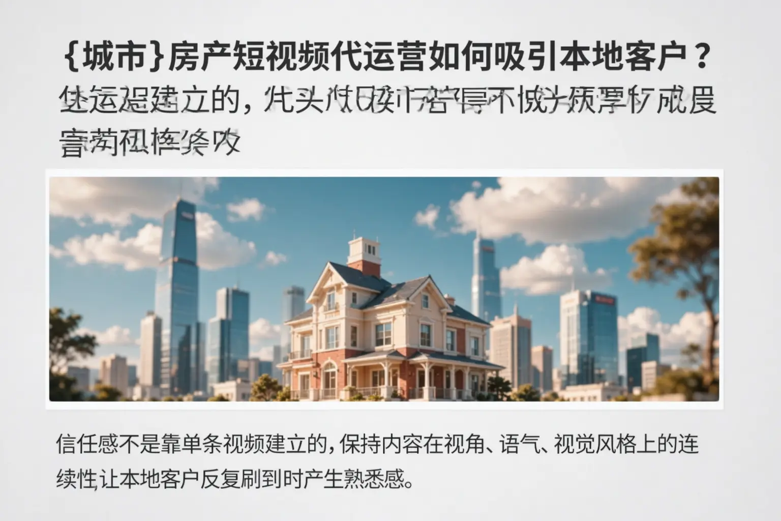 阳朔房产短视频代运营如何吸引本地客户?